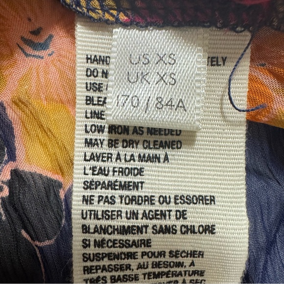 Free People Floral Babydoll Tunic Dress XS Navy Boho Mini Swing Sheer Chiffon - Picture 13 of 15